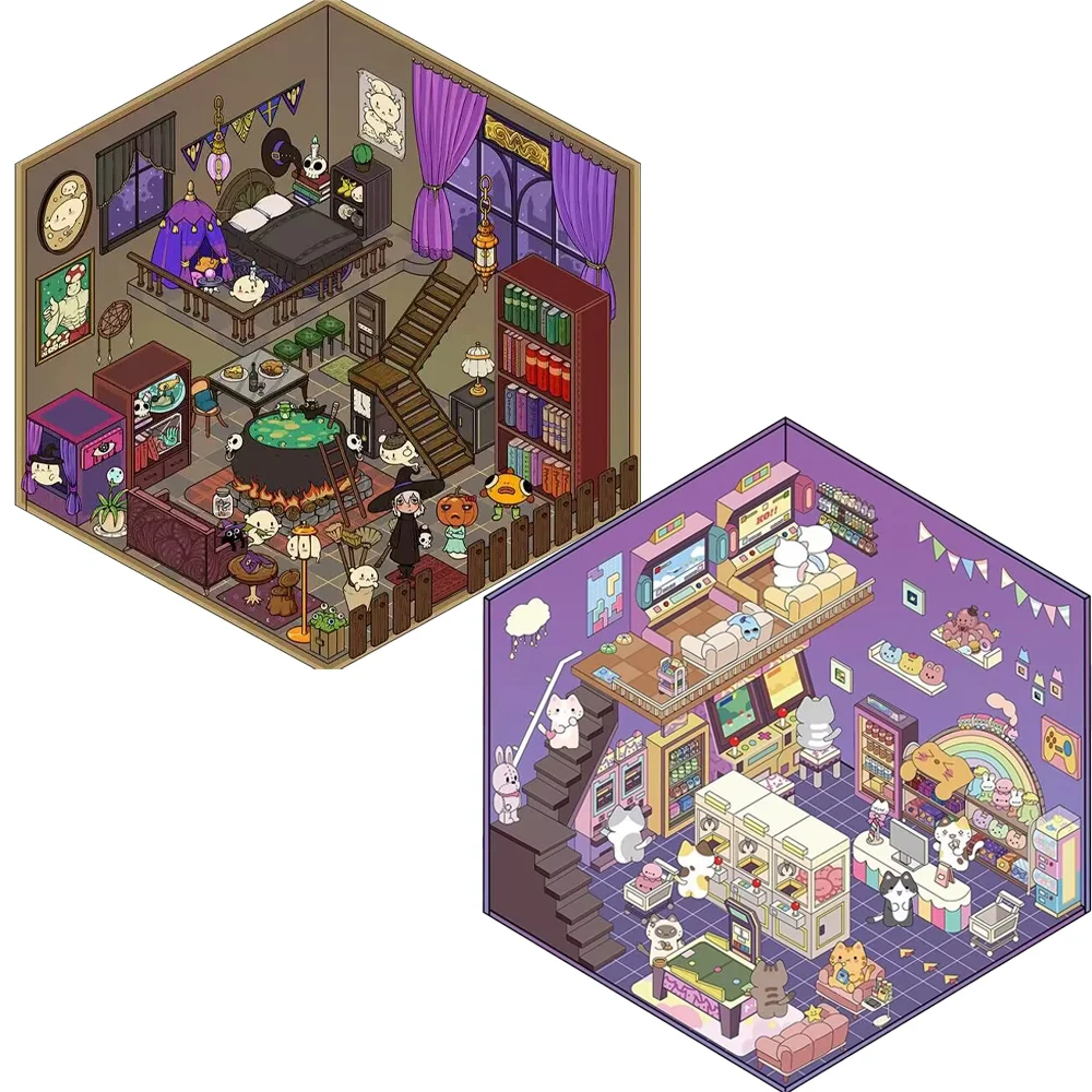 

Мультфильм DIY 3D наклейки для ландшафтного дизайна миниатюрная мировая сцена визуальное укладка трехмерные наклейки Рождественский подарок для детей