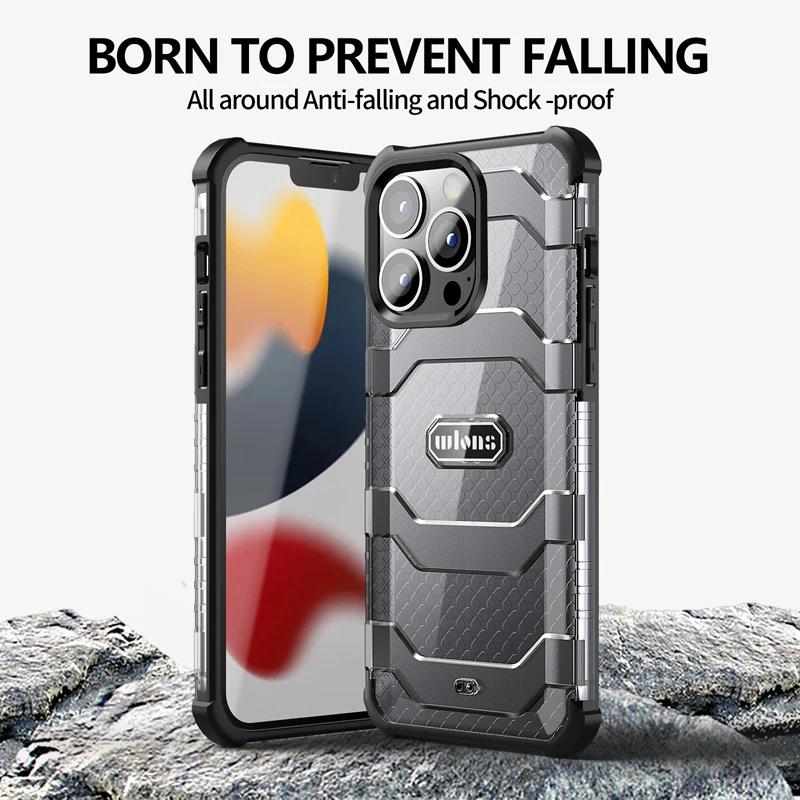 

For iPhone 14 Pro Max Case Military Rugged Armor Shockproof Case TPU+PC Airbags Anti-fall Back Cover for iPhone 14 Plus чехол