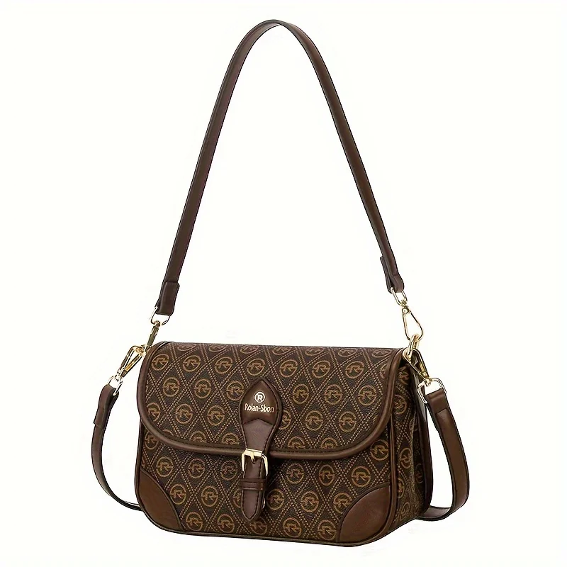 Printed Crossbody Bag, Fashion Mini  Bag, Classic Style Shoulder Handbag For Women