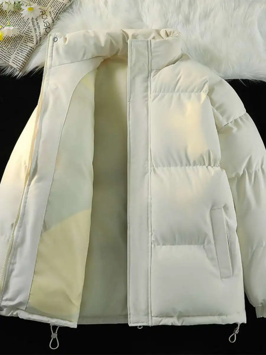 

Men's Autumn Winter Thiened Cotton Jaet Stand Collar Bread Sle Coat Warm Casual Coat Long Sve Color MY