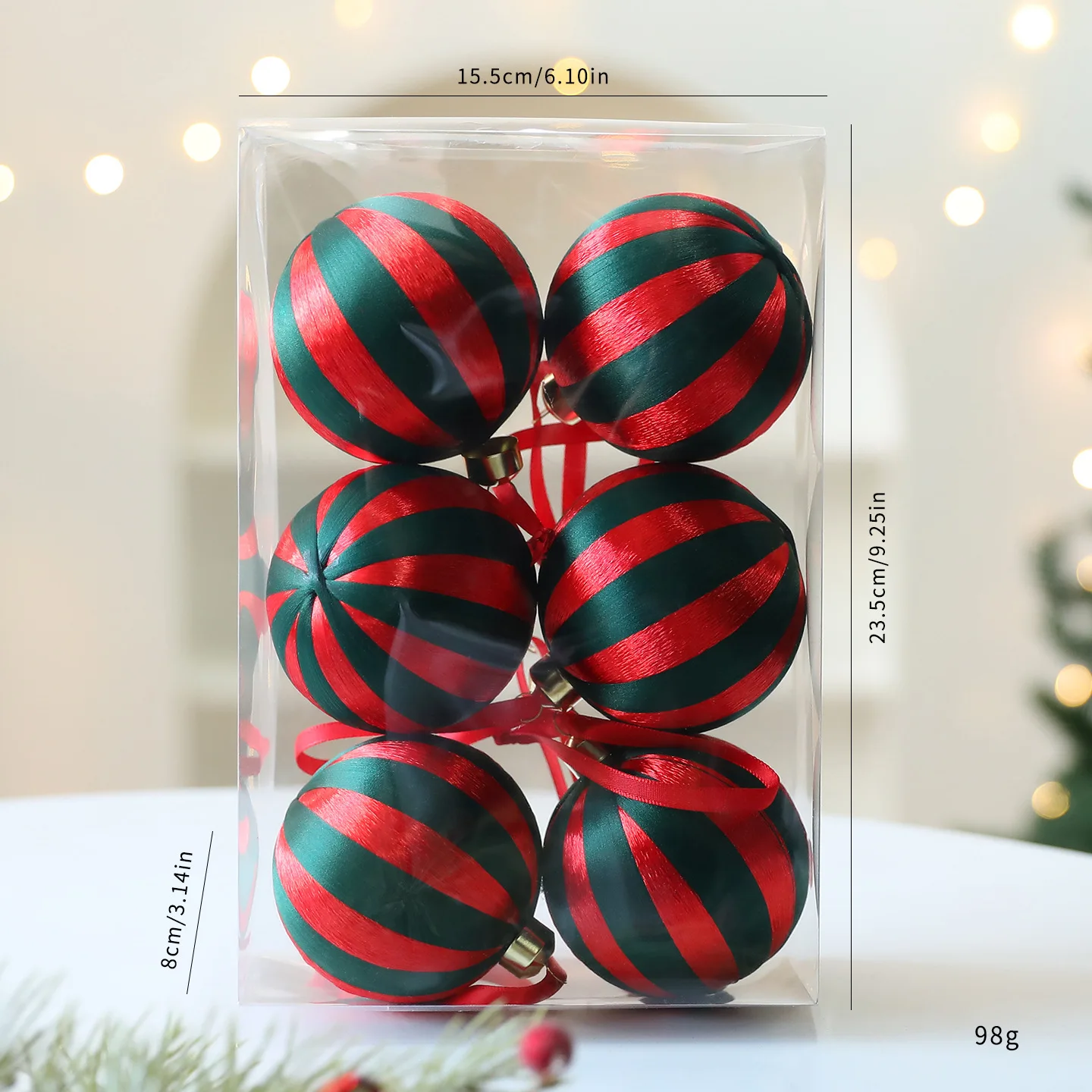 New 8CM 6Pcs Wire-wrapped Ball Christmas Tree Decorations Christmas Window Decorations Hanging Ornaments Pendants