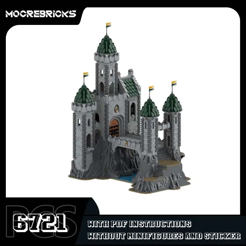 

Green Dragon Stronghold Tower Architecture Model MOC-152895 Castle Scenery Building Blocks Technology Bricks Toy Kids Gift