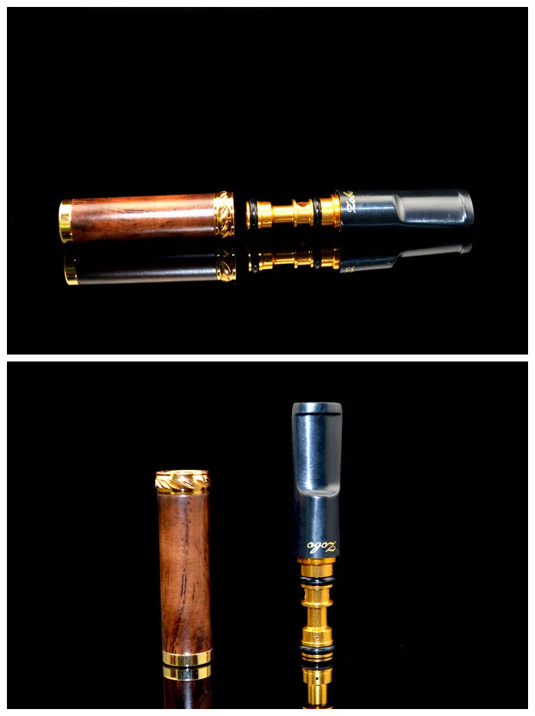 Solid Wood Cigarette Holder Filter Circular Type Washable Smoke Mouthpiece Triple Use Tobacco Pipe Men original Gifts