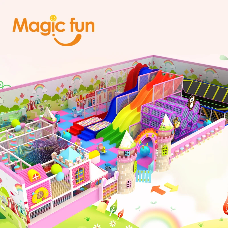 Free Customized Theme Park naughty Castle soft play Slides ball pits kids small Indoor Playground