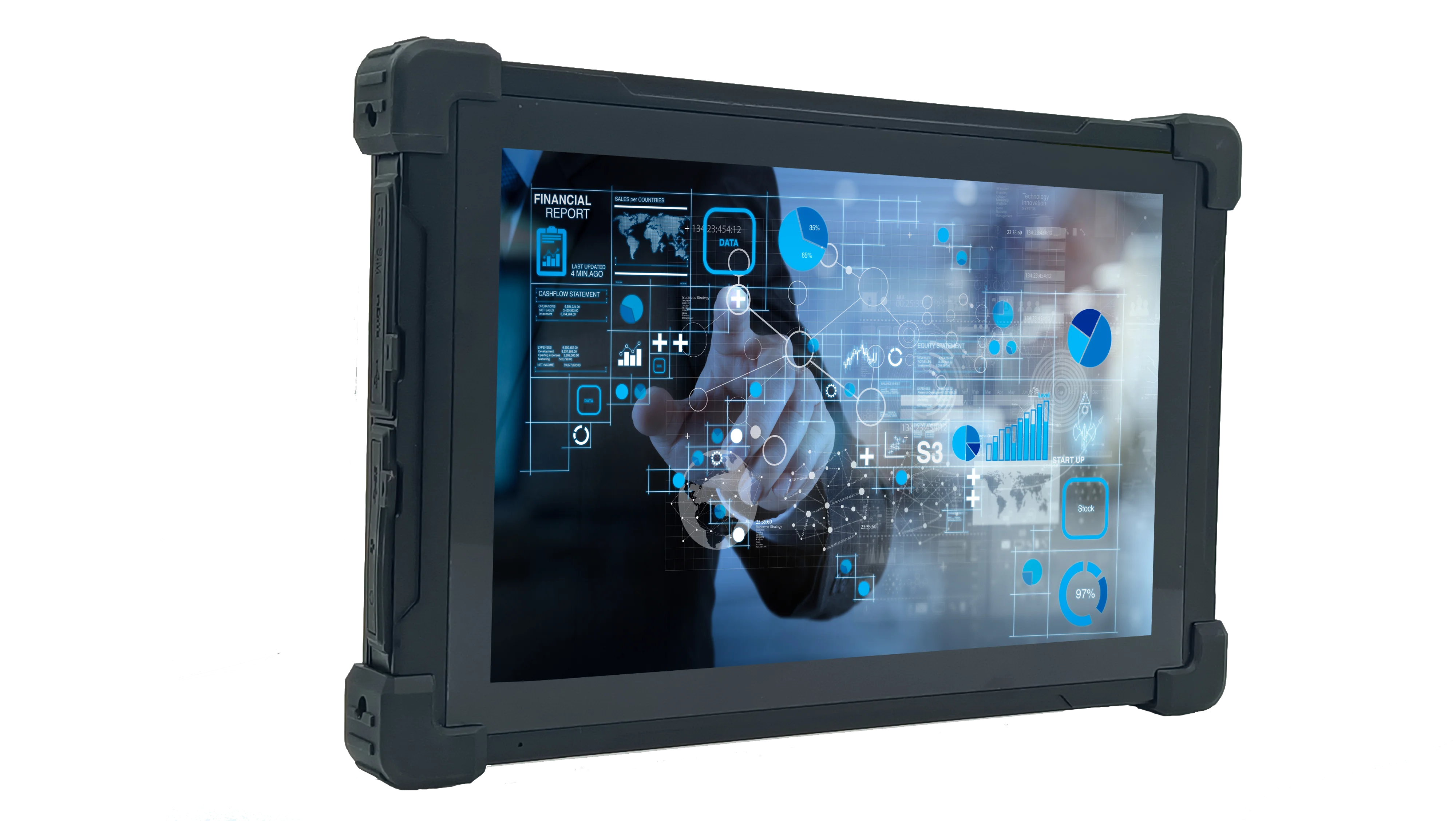10.1 Inch Ip65 Waterproof Dustproof Supports 1000nit Outdoor-readable 4gb ram Win Rugged Tablet