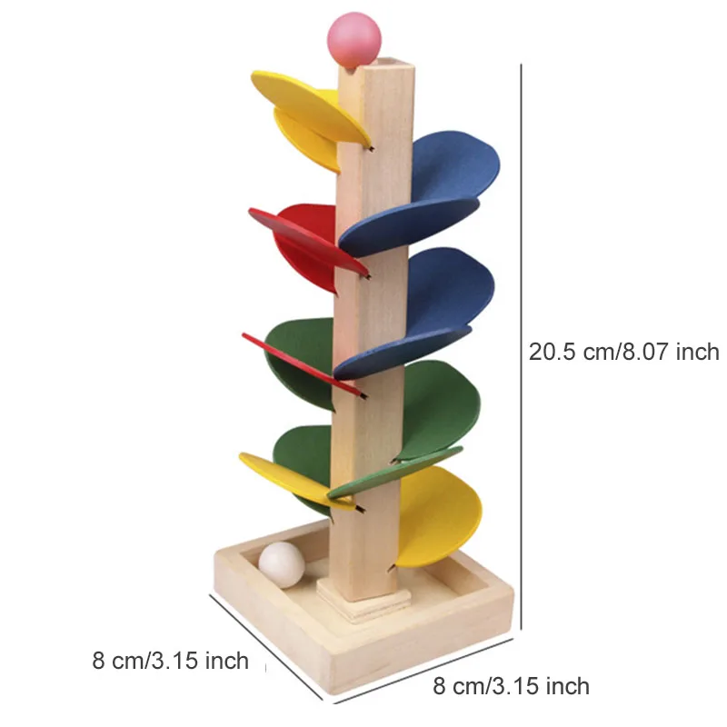 Mini árvore colorida bola de mármore pista blocos de construção crianças brinquedos de madeira montessori aprendizagem brinquedos educativos para crianças presente