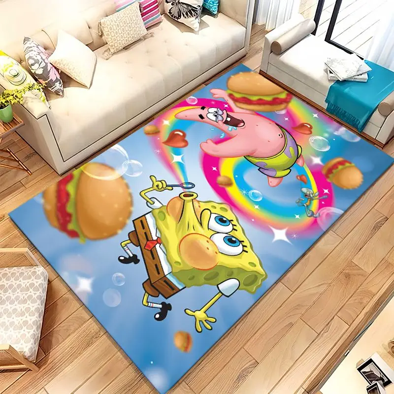 Bikini Bottom S-SpongeBob Cartoon Soft Non-Slip Large Area Rug for Living Room,Bedroom Playroom Carpet Mat for Sofa,Home Decor