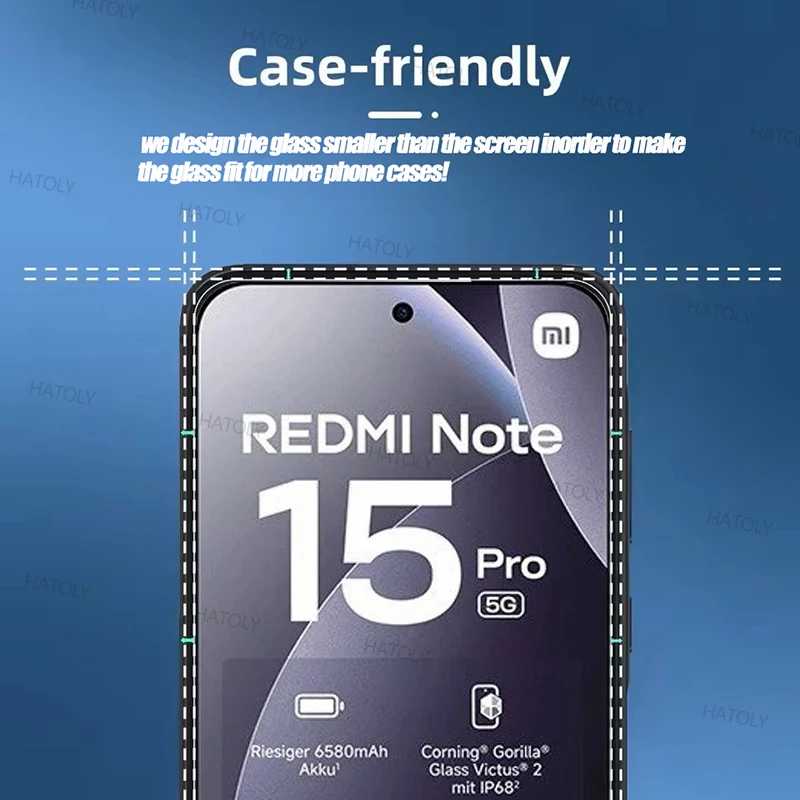 2/4PCS Tempered Glass For Xiaomi Redmi Note 15 Pro 5G Global Screen Protector Redmi Note 15 Pro 5G Full Glue Anti-Scratch Glass