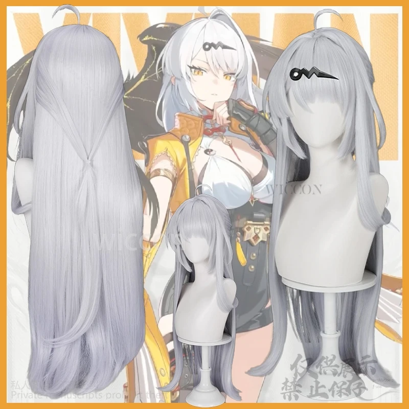 

Anime Game Zenless Zone Zero Cosplay Yixuan Silver Hair Synthetic Hair Haipin Long Wigs Halloween Party Cos Customized