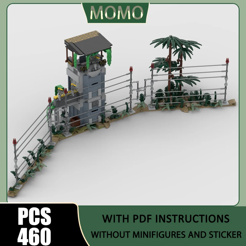 City Street View Model Moc Building Bricks Dino Fence V.2 Model Technology Blocks Christmas Toy DIY Assembly Construction Gift