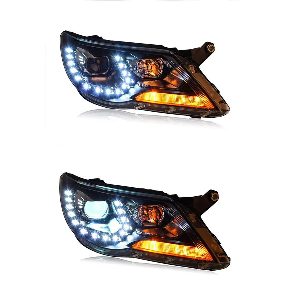 

For Volkswagen Tiguan Headlight Assembly 2010-2012 Models Modified LED Daytime Running Lights Dual-Lens Xenon Lamp Assembly