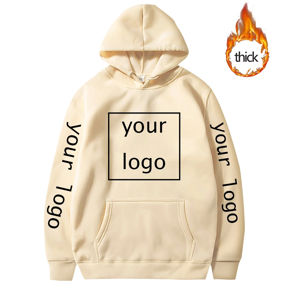 Custom Hoodies Diy Text Couple Friends Family Logo Image Print Clothing Fashion New Thickened Casual Sweatshirt Unisex 11 Color