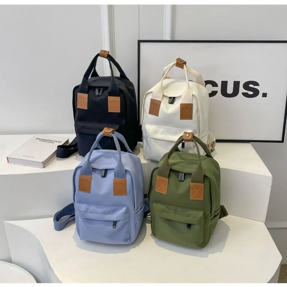 

Портативный вместительный женский рюкзак, водонепроницаемый однотонный школьный рюкзак, Холщовый Школьный Рюкзак Для Путешествий