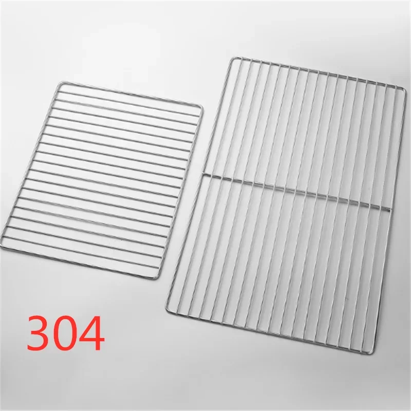 Malla Rectangular de acero inoxidable 304 para barbacoa, malla para parrilla, herramienta para hornear con drenaje de pies, secado de pasteles, marco de malla