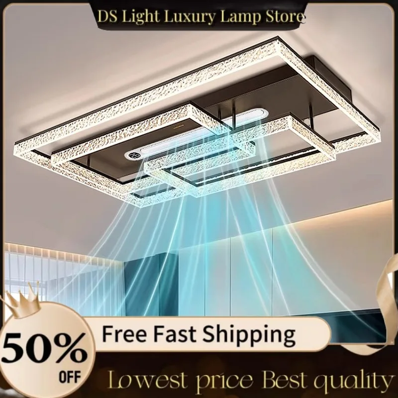 

Modern Italian Minimalist Bladeless Ceiling Fan Light, Luxury Living Room Lamp & Chandelier with Remote & Dimmable Function