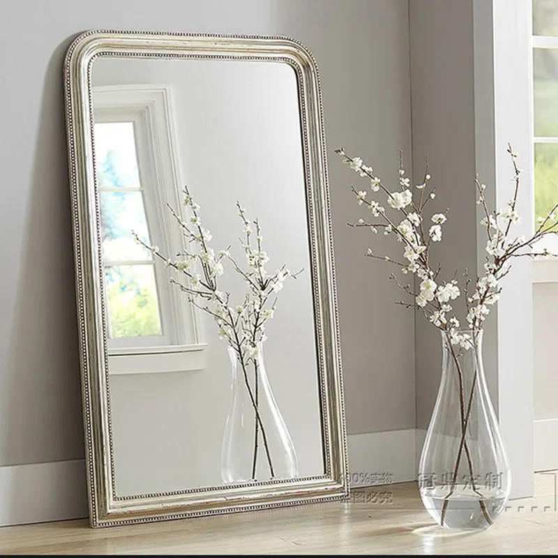 American exquisite carved dressing mirror retro Internet celebrity wall dressing mirror bedroom makeup mirror bathroom washing m