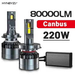 HYNBYZJ 220W H7 H4 Led Canbus 80000LM Car Headlights H1 H8 H11 9005 HB3 9006 HB4 9012 Hir2 LED Bulb Turbo Lamp for Car 6000K