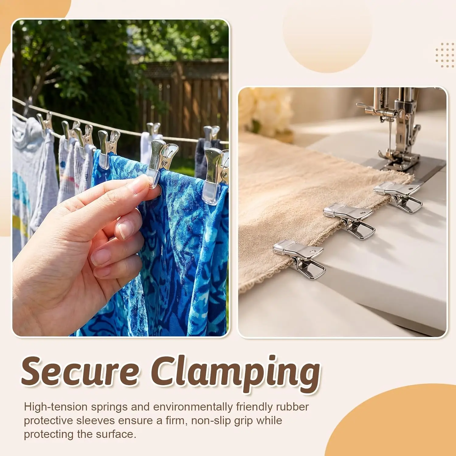Metal Clip DIY Clips Non-Slip Sweater Storage Alligator Clamp Multi Purpose Clip Lanyard Clothing Glasses Craft Office Grip Clip
