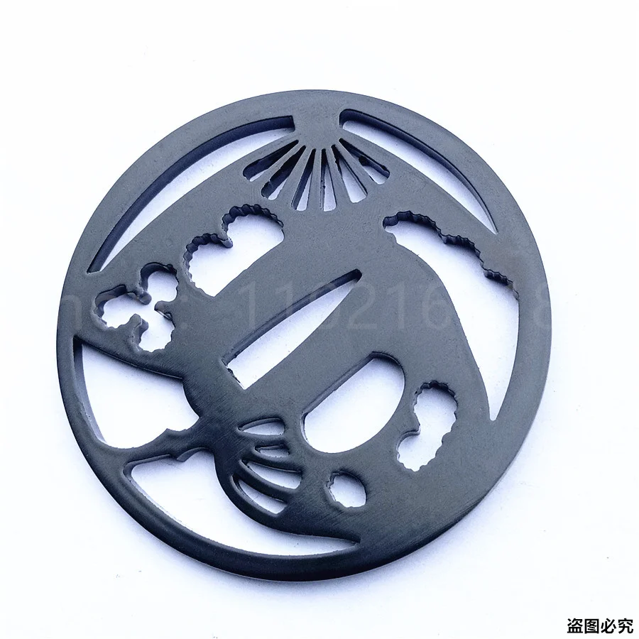 VERY GOOD CREATIVE BUTTERFLY WINGS SHAPE PIERCED  DESIGN STEEL MATERIAL FOR JAPANESE KATANA SAMURAI SWORD FITTINGS NEW