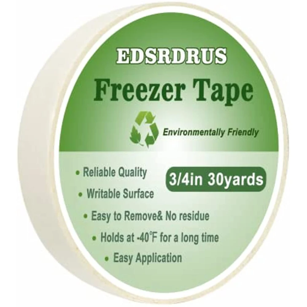 

F-EDSRDRUS Freezer Tape to Write On 3/4in x 90ft Low Temperature Resistance Removable No Residue Freezer Tape