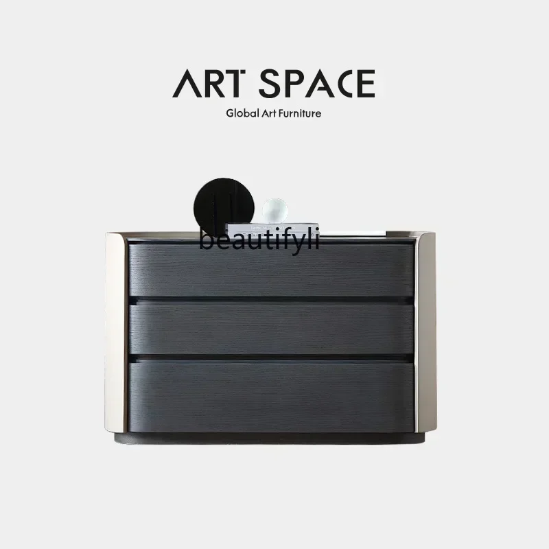 

SS new style Italian light luxury solid wood three-bucket cabinet, modern restaurant storage side cabinetss 7486