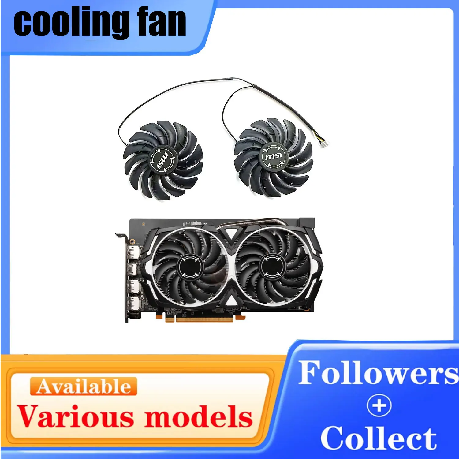 85MM PLD09210B12HH 4Pin Cooler Fan For MSI ARMOR RX470 RX 480 RX570 RX580 ARMOR 8G OC Graphics Video Card Cooling Fans