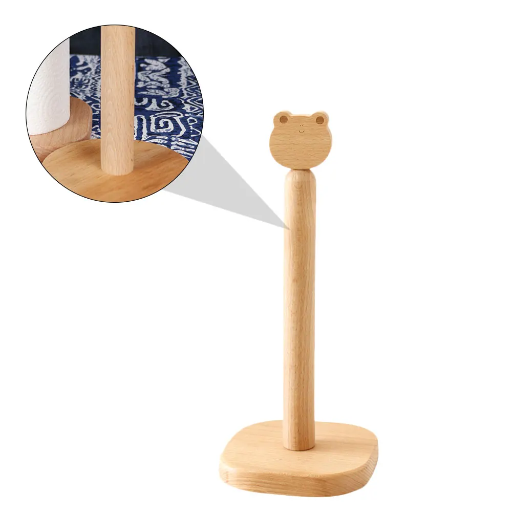 

Wooden Tissue Holder Desktop St Storage Rack Toilet Paper Roll Craft HOLDER Decorative Smooth Easy Assemble Space Saving