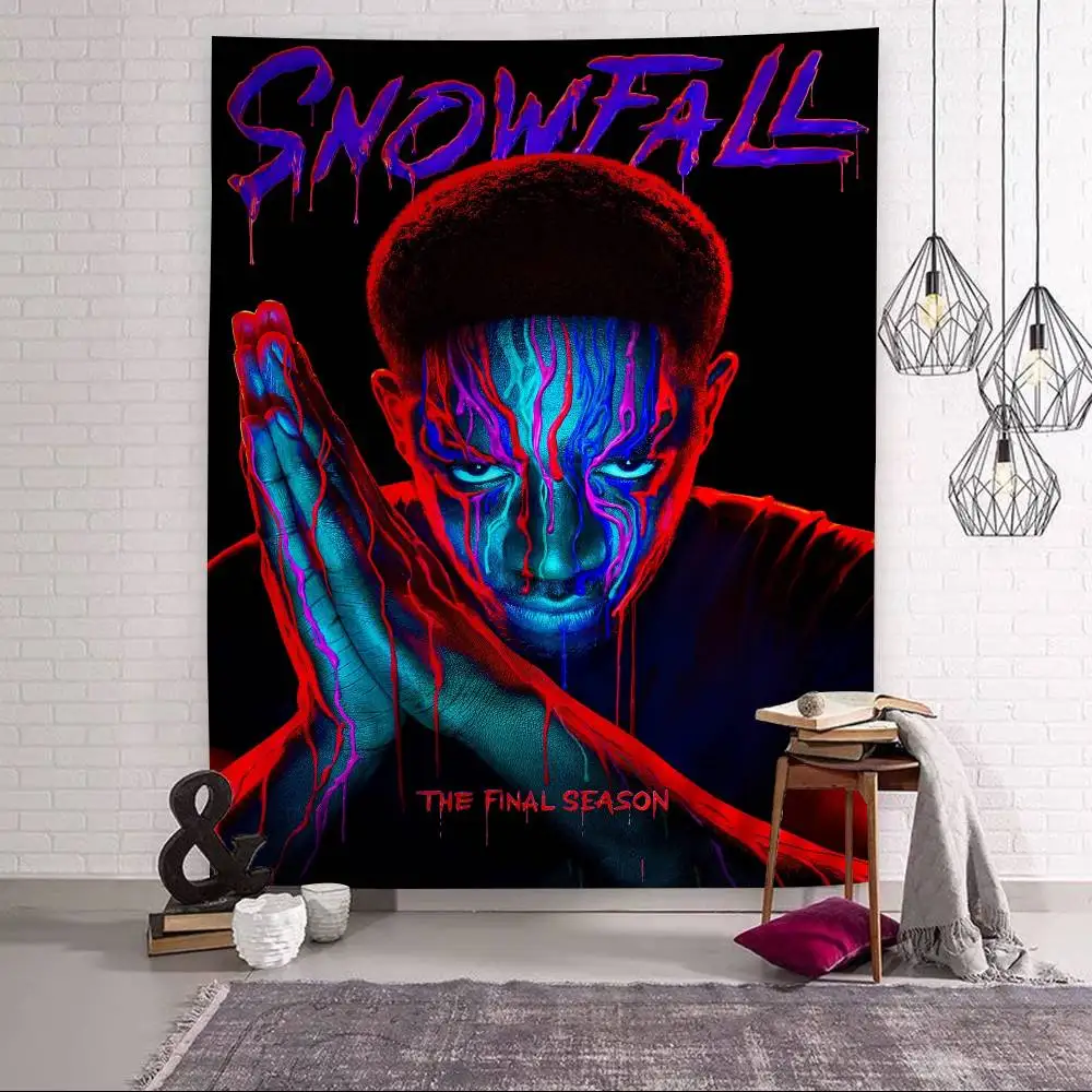 سلسلة تساقط الثلوج التلفزيونية الكلاسيكية المعلقة نسيج البوهيمي لغرفة المعيشة ديكور المنزل النوم نسيج اليابانية