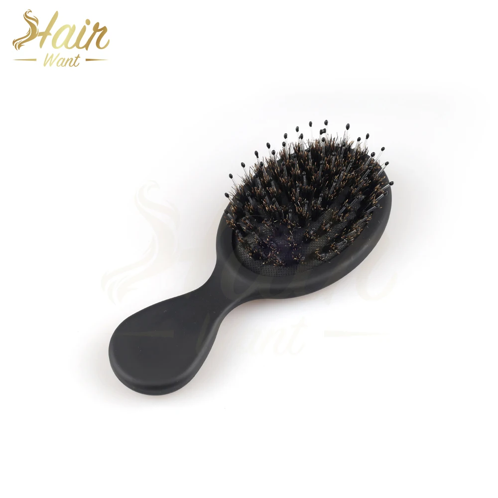 

Hair Want Boar Bristles Hair Extension Bursh with Nylon Mini Hairbrush for Women Men Protable Mini Hair Brush for Pockets Purses