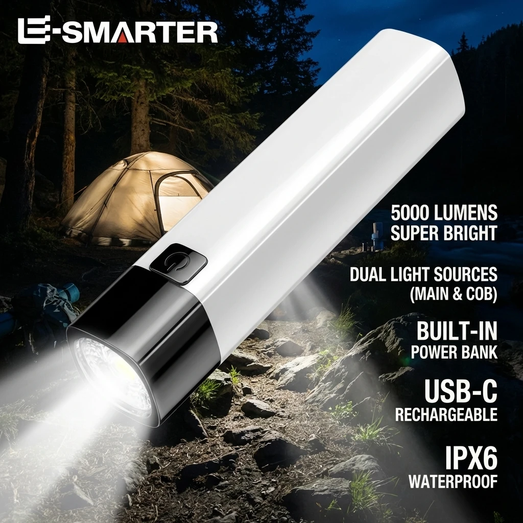Tragbare Mini-LED-Taschenlampe, superhell, für den Haushalt, große Reichweite, wasserdichte Außenbeleuchtung, starkes Licht, kleine weiße Taschenlampe