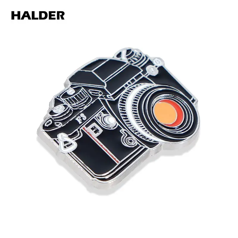 HALDER Digital Camera Photographer Enamel Brooch Lapel Pin backpack Costume Canvas Bag badge Jewelry Accessories Gift Wholesale