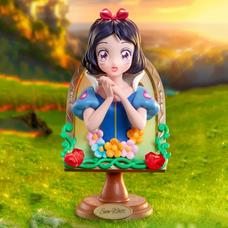 Authentic Disney Princess Mirror Secret Language Series Blind Box Handmade Snow White Desktop Ornament Cute Girl Heart Gift