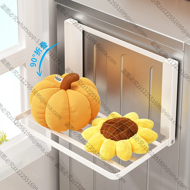 Suitable for Magnetic Folding Rack, No Punching Rack on The Side of The Refrigerator, Balcony Wall Hanging Storage Rack