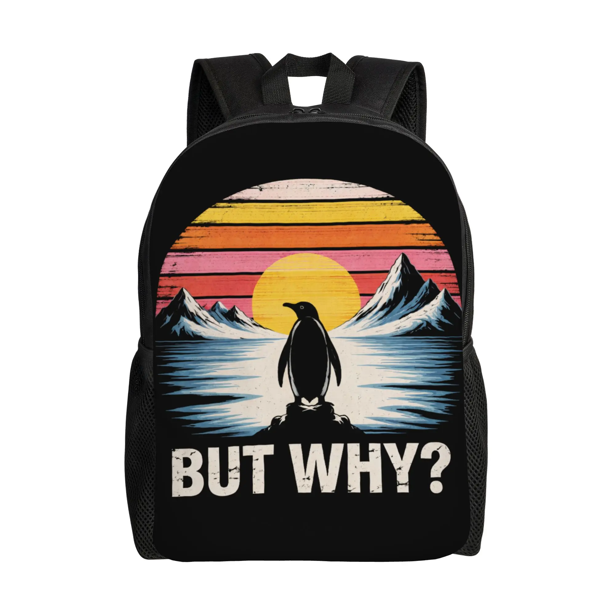 

Рюкзак Nihilist-Penguing But Why для мужчин и женщин, повседневный, студенческий, для походов, путешествий, городской рюкзак, сумка через плечо с карманом