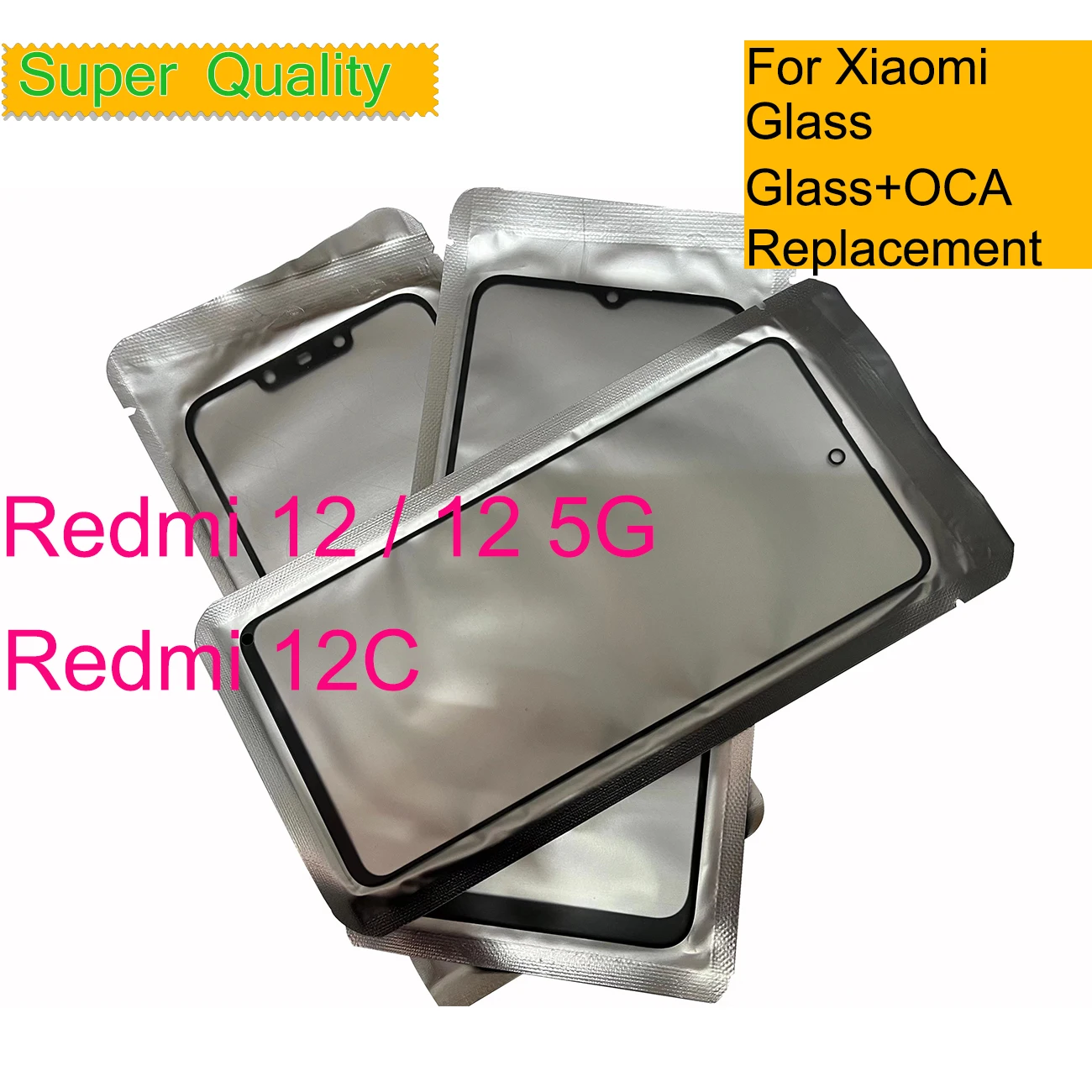 

10Pcs/Lot For Xiaomi Redmi 12 12C 13C Touch Screen Panel Front Outer Glass Lens For Redmi 12C LCD Glass Front With OCA