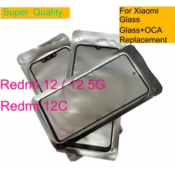 10 unids/lote para Xiaomi Redmi 12 12C 13C Panel de pantalla táctil lente de cristal exterior frontal para Redmi 12C LCD frontal de cristal con OCA