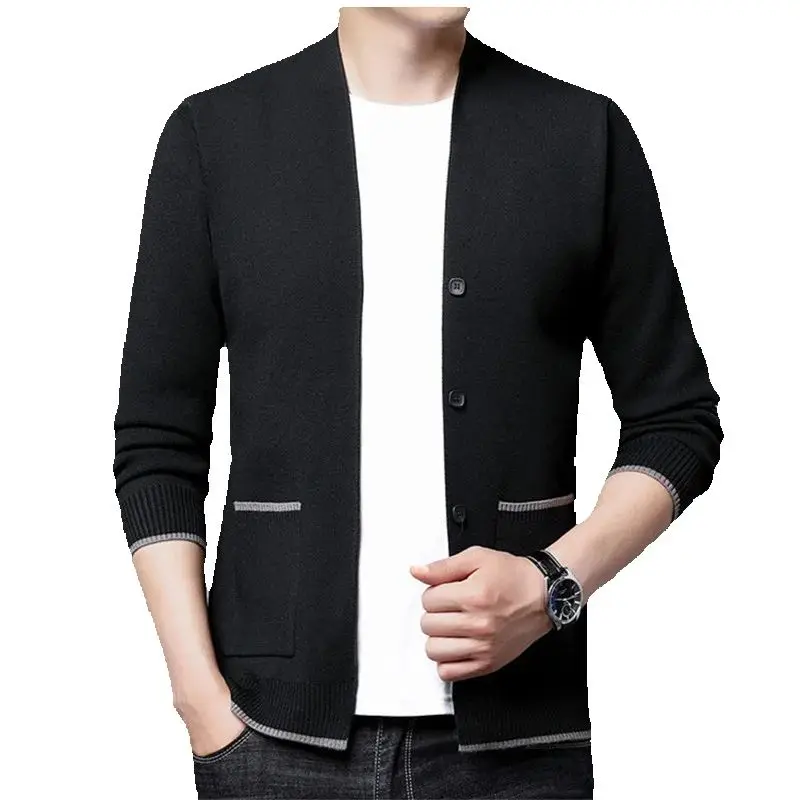 

Высокое качество, весна-осень, корейский стиль, вязаный кардиган, мужская мода, повседневный вязаный свитер, мужской тонкий трикотаж с длинными рукавами