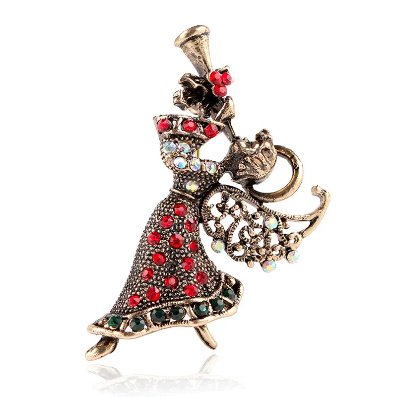 

Popular European and American retro ethnic clothing creative holiday brooch angel brooch