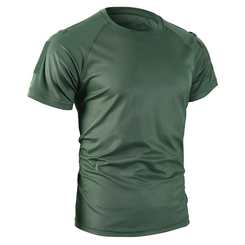 Herren Sommer Pullerover Quick Dry T-Shirt Camping Wandern Klettern Shirt Taktische Militärische Kampf Oansatz Revers T-shirts Atmungsaktiv – Detail 7