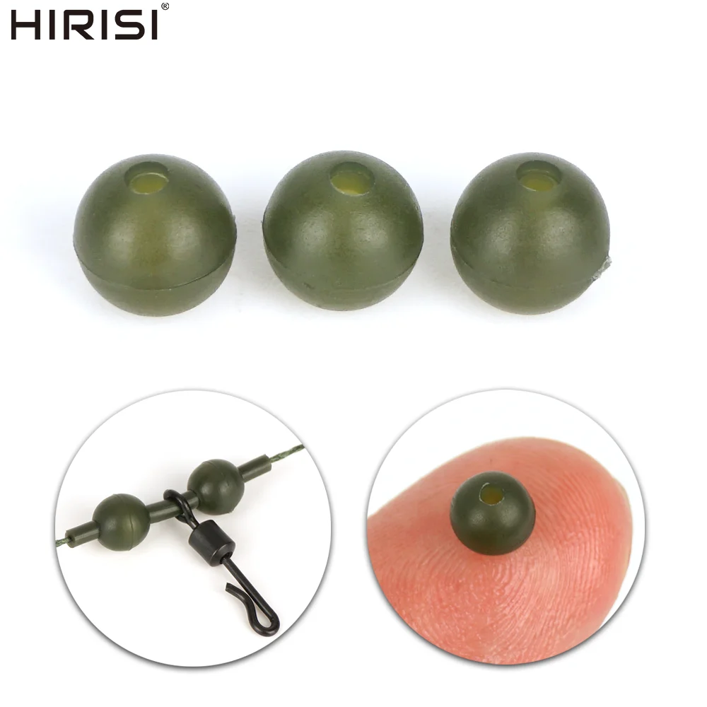 Hirisi AG136 20 Stück Gummi-Stoßperlen Karpfenangeln Soft Rig Perlen Schnurschutz Anti-Tangle Grobfischerei Endausrüstung