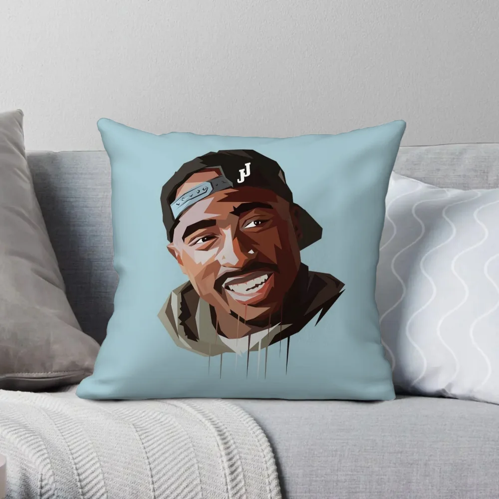 T-Tupac Amaru ShakurS Pillowcase Decorative Pillows for Sofa Chair Cushion Cover 45x45cm Short Plush Pillowcases 40x40 Pillow