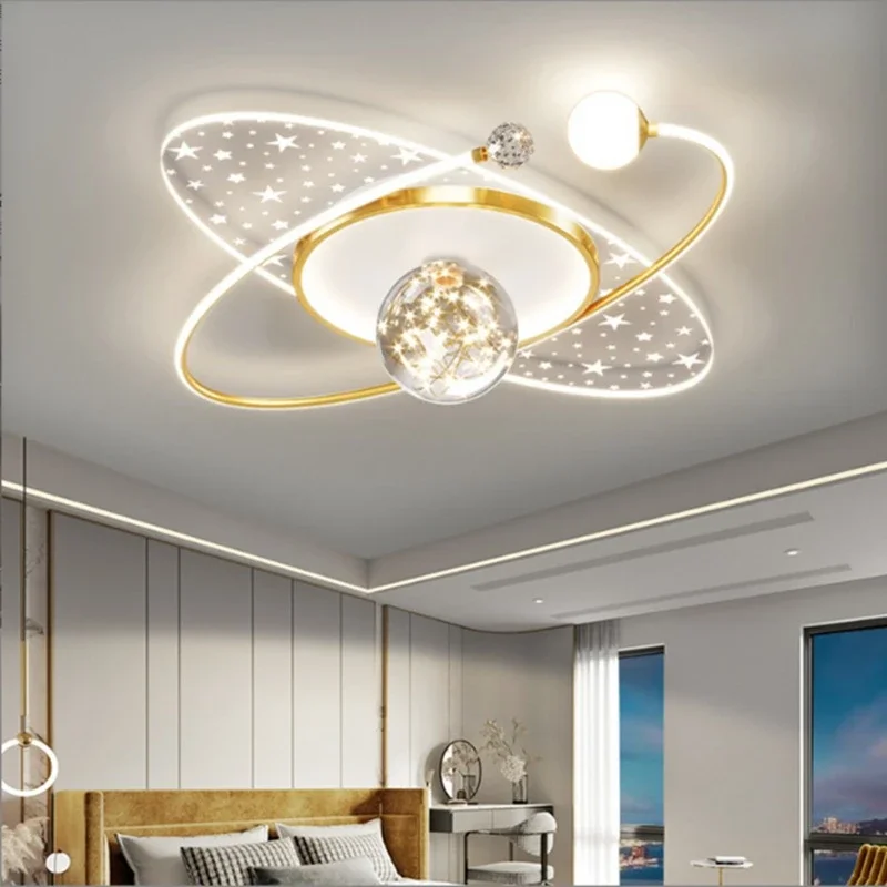 Modern Modern Bedroom Ceiling Light Children's Room Round Chandelier Creative LED Living Room Interior Ceiling Decorative Lighti