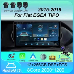 Car Radio Android 16 Carplay Auto For Fiat EGEA TIPO 2015 2016 2017 2018 Navigation GPS Multimedia Player Stereo wifi+4G BT DVD