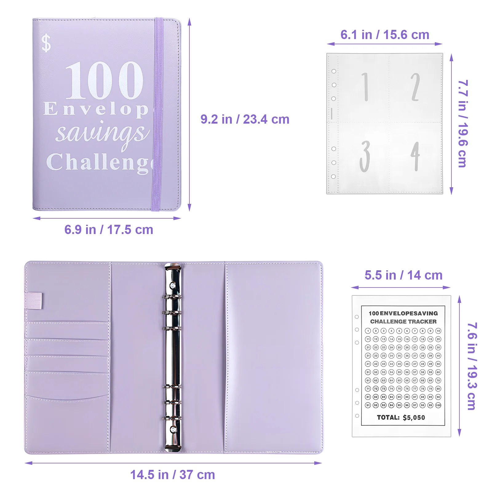 توفير الموثق 100 مغلف كتاب التوفير منظم النقدية مخطط مالي تصميم تحفيزي جيوب واضحة التوفير الموثق #2