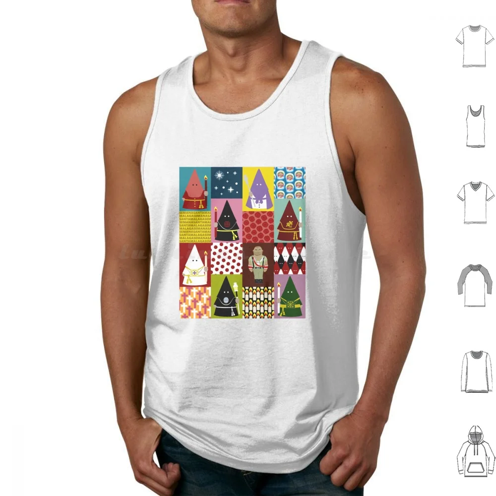 Semana Santa Malaga Tank Tops Vest Sleeveless Holy Week Easter Malaga Spain Andalusia Vector Cute Pattern Seamless