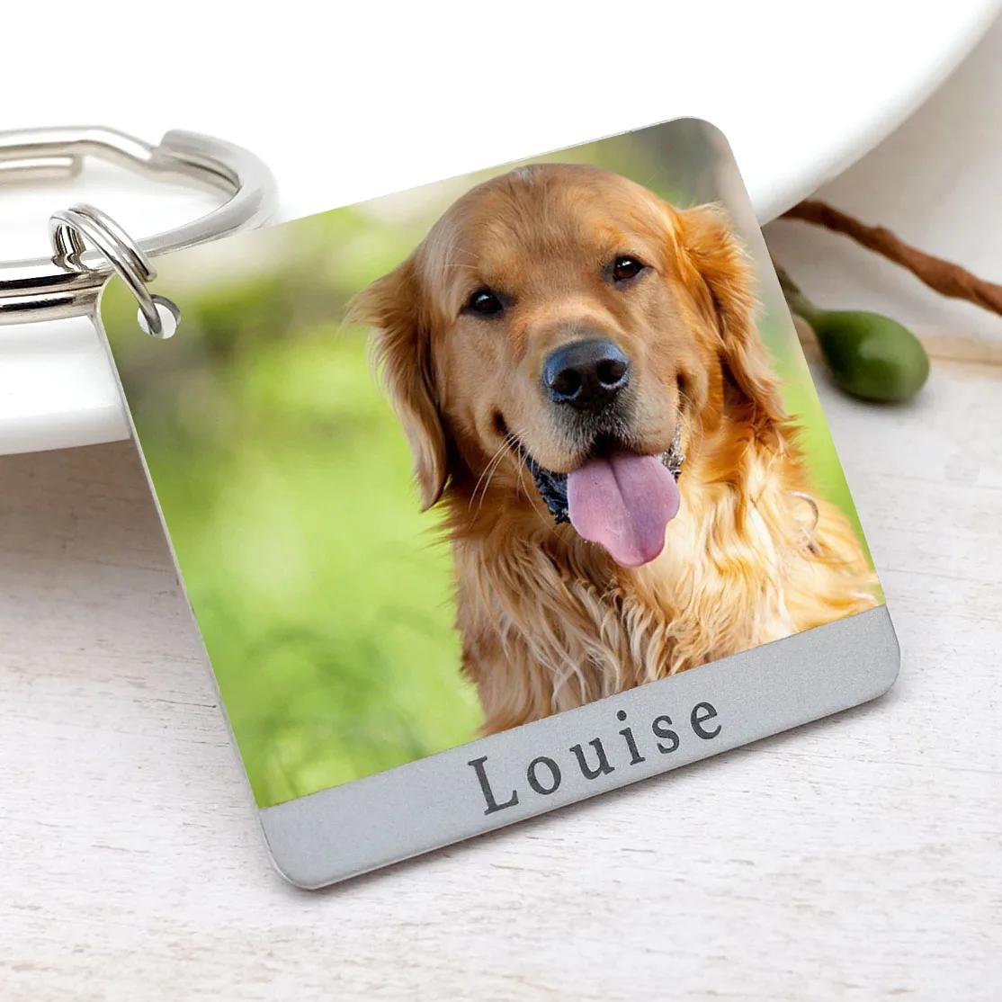 

Personalized Dog Tag Custom Your Pet Photo Tag Collar Accessories Engraving Dog ID Tags Dog Identification Name Tags Keyring