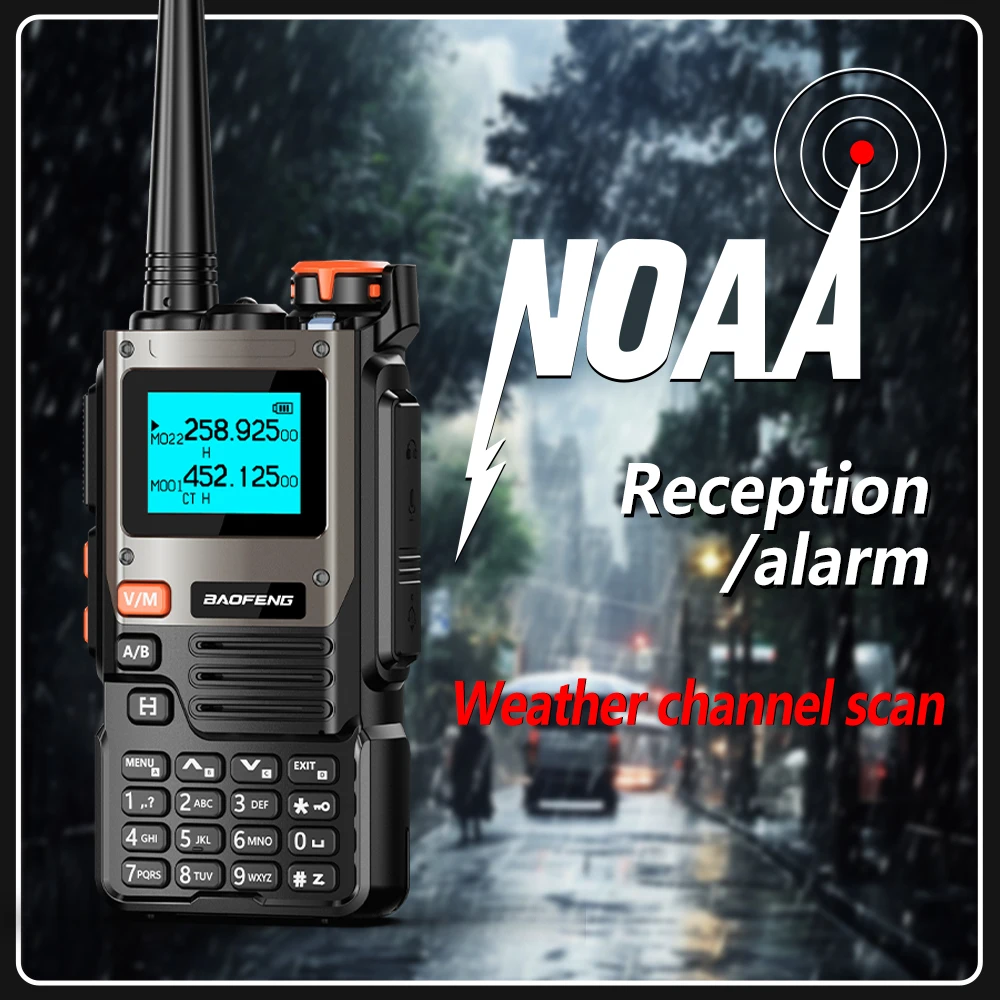 Baofeng UV-K61 VHF UHF لاسلكي تخاطب 999 قنوات Type-C AM بطارية تعمل في حالات الطوارئ DTMF NOAA قنوات الطقس UV-5R K6 K5(8)