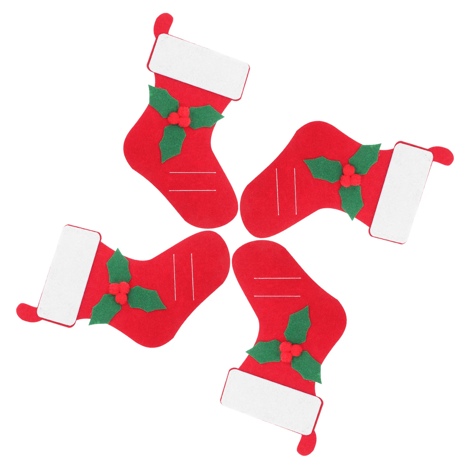 

4Pcs Xmas Felt Cutlery Bags Christmas Stocking Fork Spoon Holders Tableware Pouches Holiday Party Decor Cutlery Holder for Party