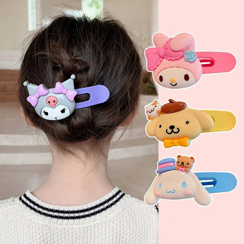 

Cute Sanrio Anime Hello Kitty Kuromi Hairpin Hair Clip Cartoon Girls Bangs Hair Barrettes Women Headwear Hair Accessories Gift