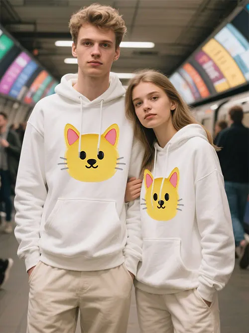 Cute Cat Graphic Hoodie Soft Cotton Comfort Birthday Gift For Ladies Outdoors